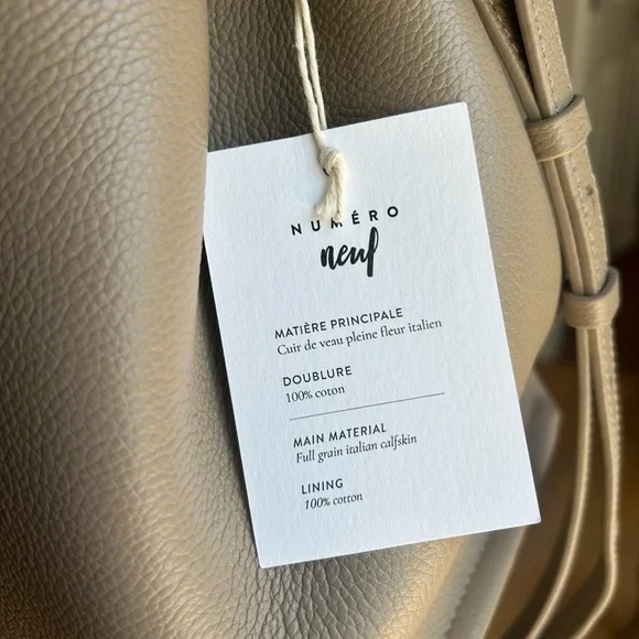 Authentic Polene Numero Neuf handbag in Textured Taupe - Picture 7 of 17